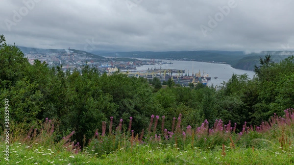 Obraz View of Murmansk from a hill, Russia, August, 2020