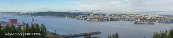 Obraz View of Murmansk from a hill, Russia, August, 2020