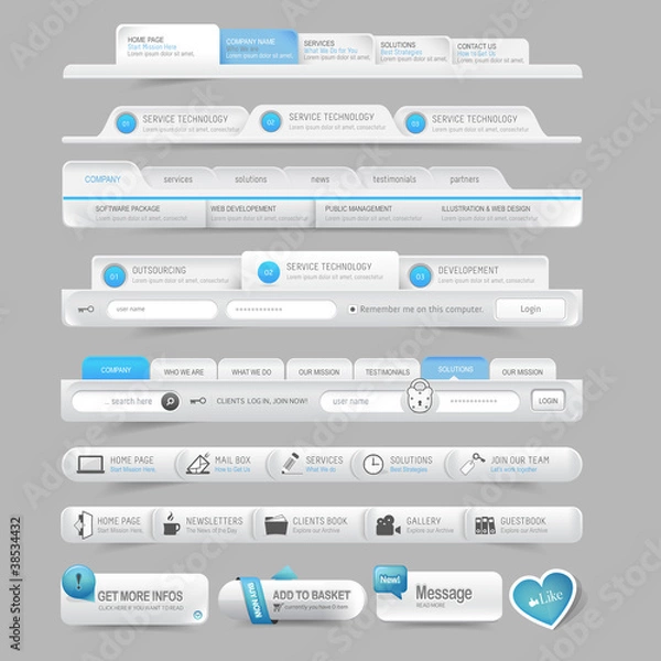 Fototapeta Web site design template navigation elements