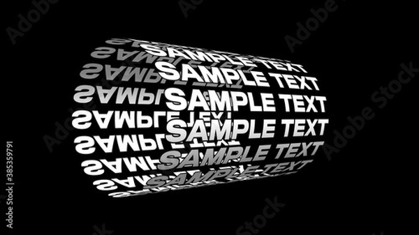 Obraz Bold 3D Cylinder Rolling Text Overlay