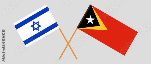 Obraz Crossed flags of East Timor and Israel
