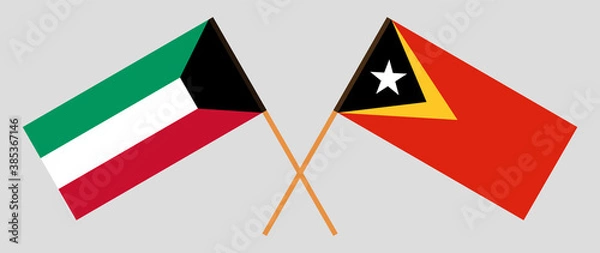 Obraz Crossed flags of East Timor and Kuwait