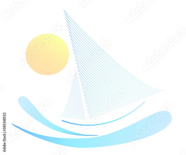 Obraz illustration logo sail for web design 