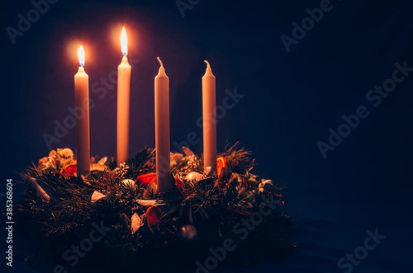 Obraz 2. advent candle burning on advent wreath