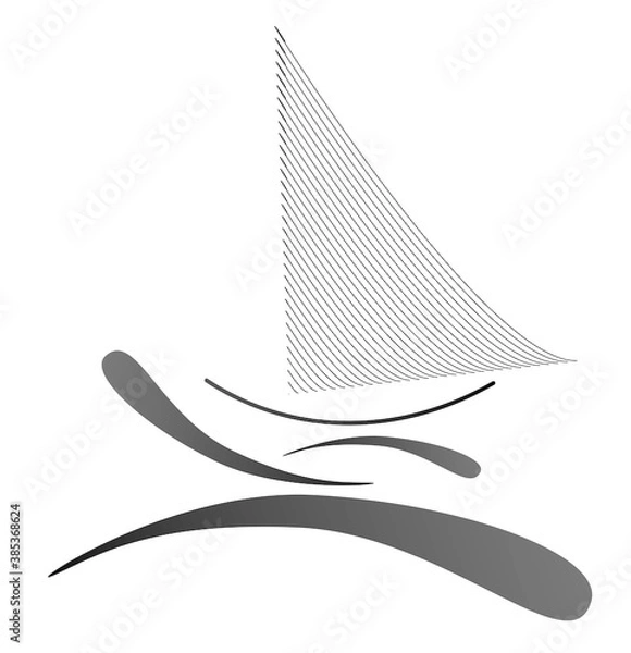 Obraz illustration logo sail for web design 