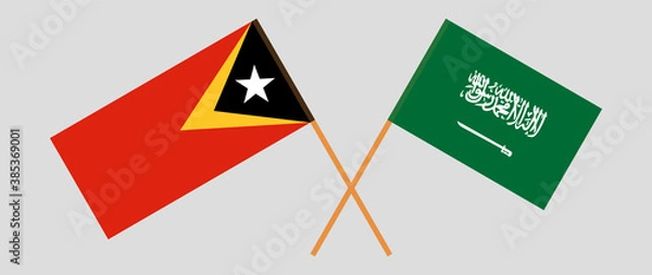 Obraz Crossed flags of East Timor and the Kingdom of Saudi Arabia