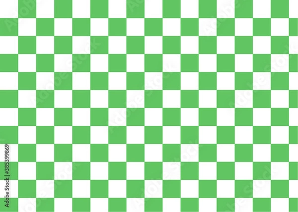 Fototapeta 市松模様　緑色と白色