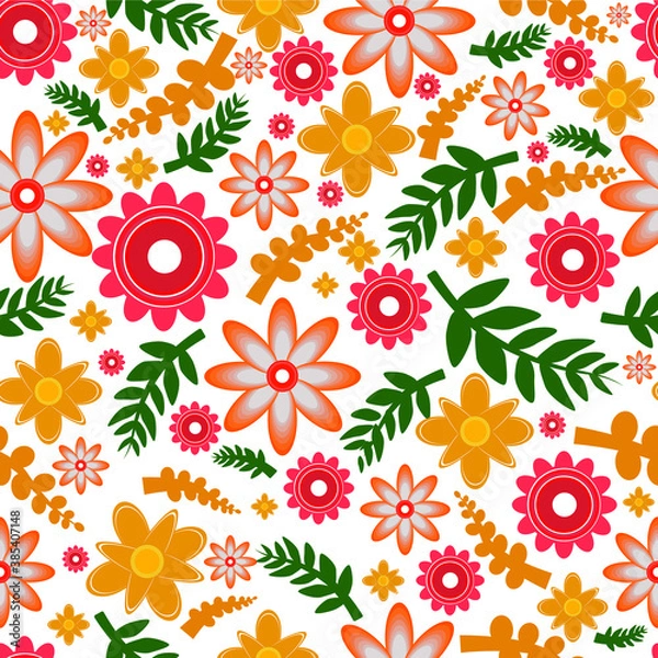 Fototapeta seamless pattern with flowers