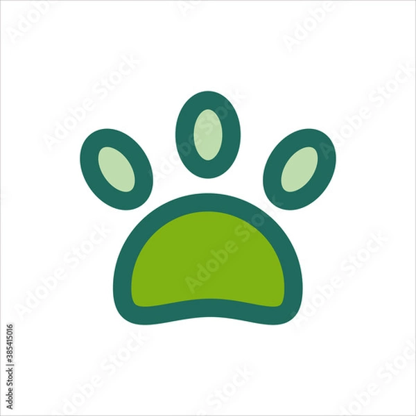 Obraz flat design pet paws icon.  vector icon concept.
