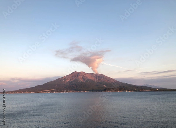 Fototapeta 茜色の桜島