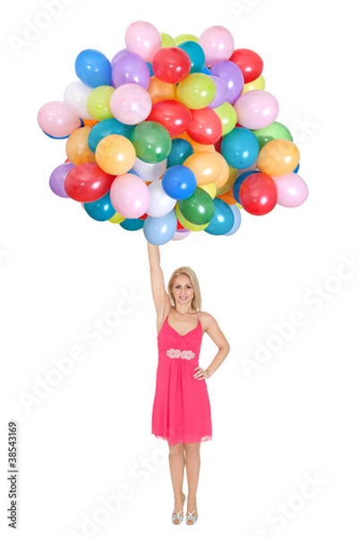 Fototapeta Beautiful young woman posing in dress