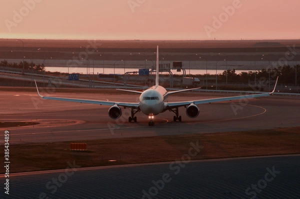 Obraz 飛行機と滑走路