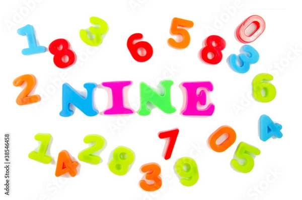 Obraz number nine surrounded by other numbers