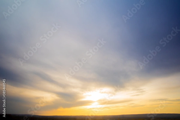 Fototapeta Beautiful textured sky with clouds at sunset