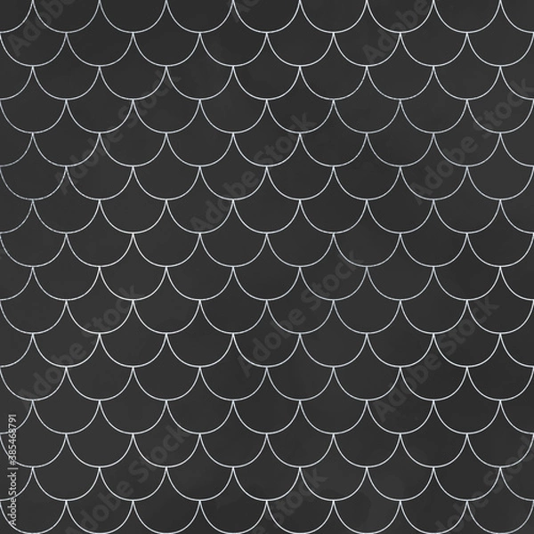 Fototapeta Silver Metallic Pattern on Dark Anthracite Background