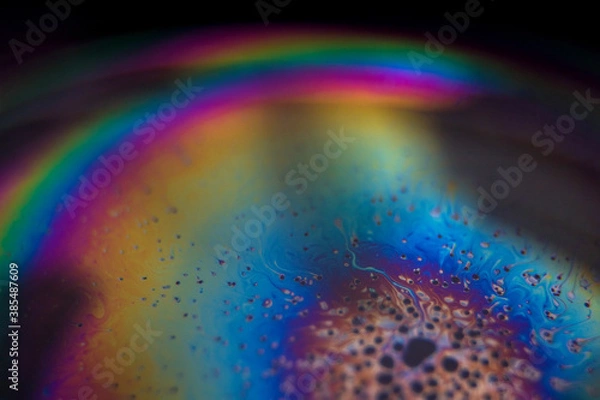 Fototapeta colorful soap Bubble Ball with black background