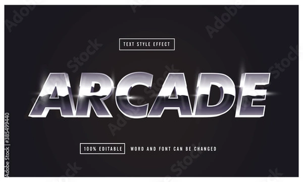 Fototapeta Black Arcade retro chrome Text effect editable premium free downloa