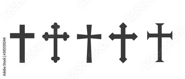 Fototapeta Set christian cross vector