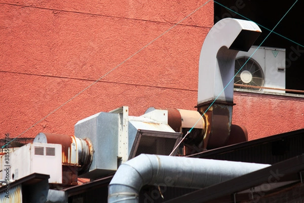 Fototapeta 飲食店の換気ダクト