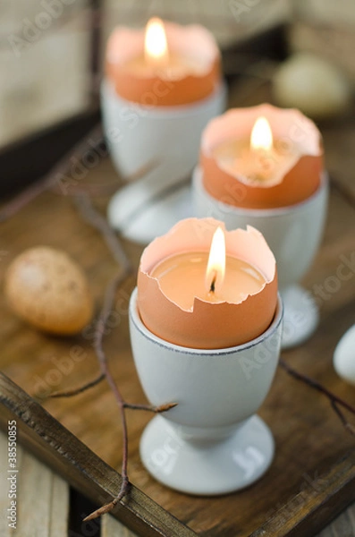 Obraz Eierschalen als Kerzen