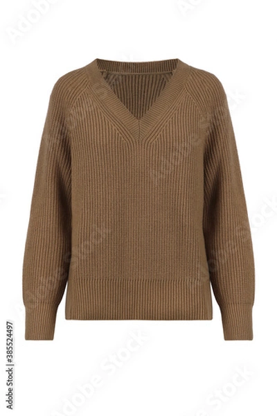 Obraz Blank brown wool sweater. Front view