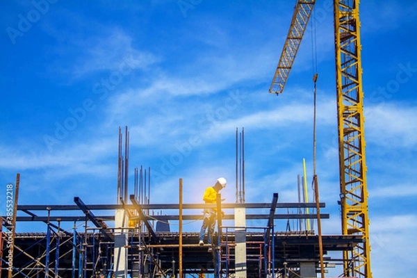 Obraz construction site with crane