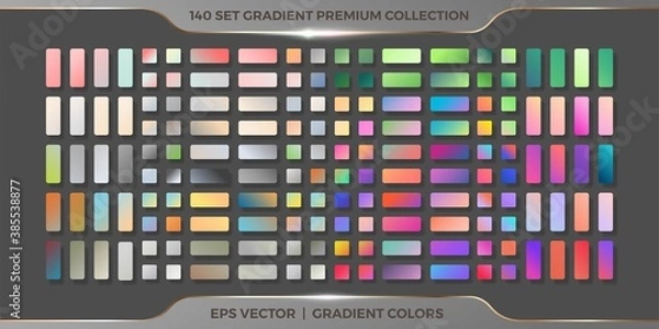 Fototapeta Mega set collection colorful soft pastel gradients palettes combinations swatches