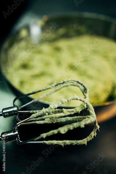 Fototapeta dough for macarons and mixer