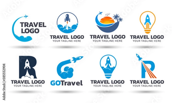 Obraz Travel agency vector logo design bundle