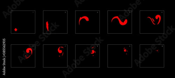 Fototapeta Smoke effect. fire smoke animation sprite sheet. classic fire smoke effect animation for game or cartoon or animation. vector style fire animation effect 1898.