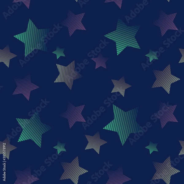 Fototapeta Asterisks. Seamless patterns. Design for fabric, wrapping paper, background, wallpaper. Vector.	