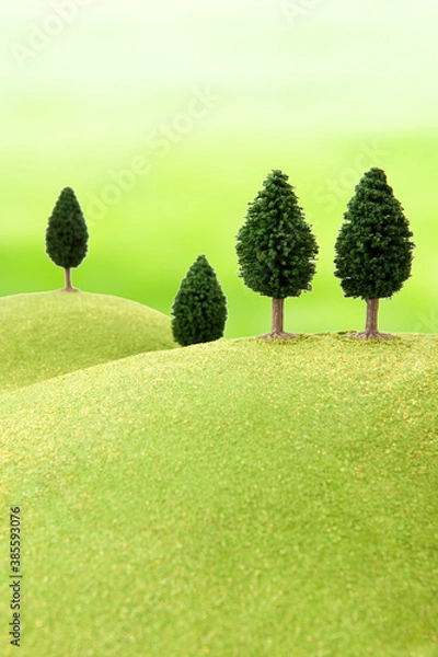 Fototapeta 草原と木