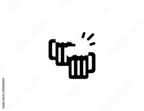 Obraz Clinking Beer Mugs Vector Icon