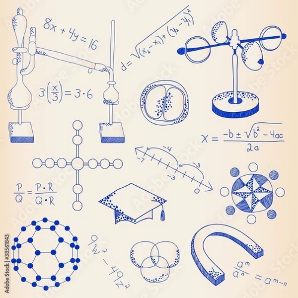 Obraz Hand Drawn Science Icon Set