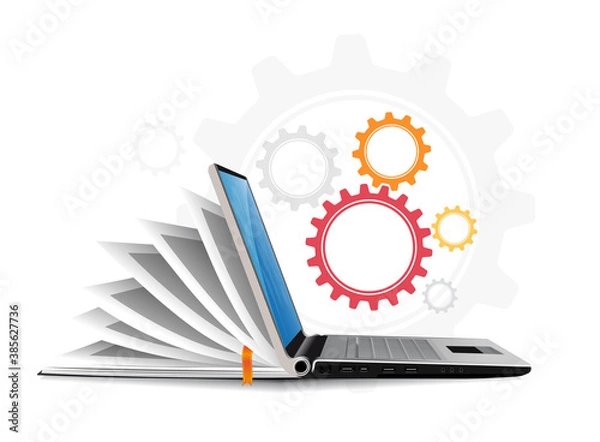 Fototapeta Book as knowledge base - User guide manual concept