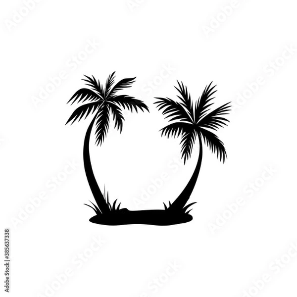 Obraz Double palm trees icon vector