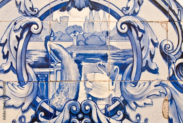 Obraz Close up of the traditional Portuguese tile - azulejo.