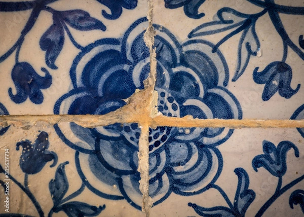 Obraz Close up of the traditional Portuguese tile - azulejo.