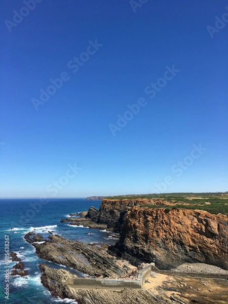 Obraz A rocky coast view in the coastal Alentejo in Portugal near the Atlantic Ocean