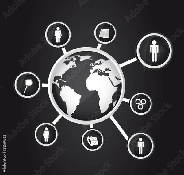 Fototapeta social network