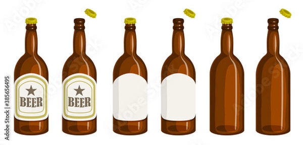 Obraz 線の無いビール瓶イラスト