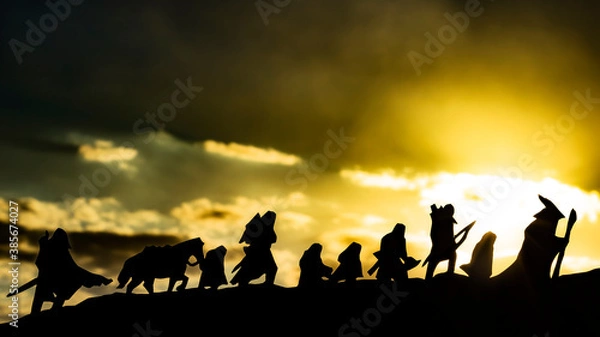 Obraz people at sunset