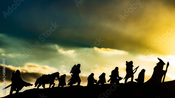 Obraz people at sunset