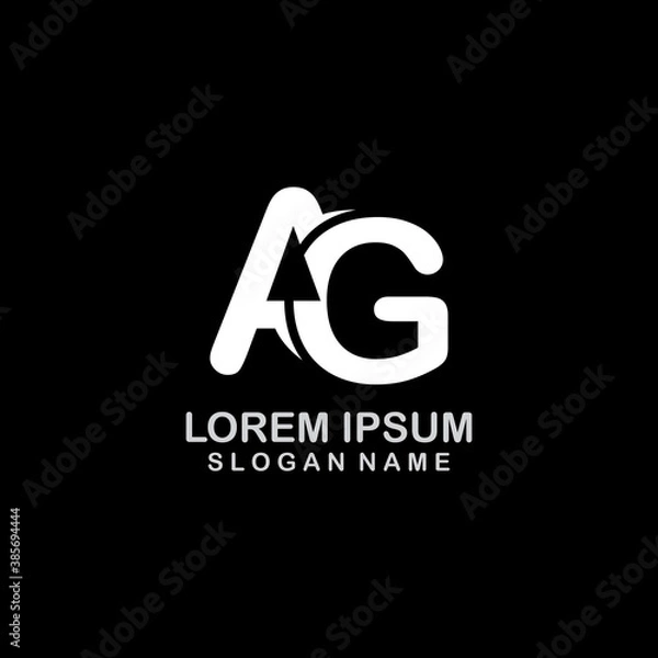 Fototapeta Initial AG, GA Logo Design inspiration creative business template symbol