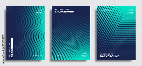 Obraz Abstract Minimal Poster Background. Teal Color Geometric Pattern. Blank Template for Flyer Post.