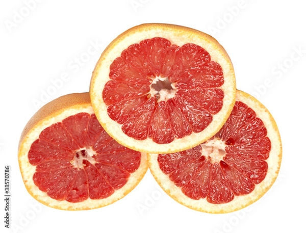 Obraz Ripe grapefruit on a white background