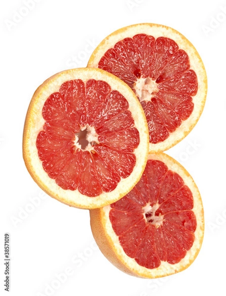 Obraz Ripe grapefruit on a white background