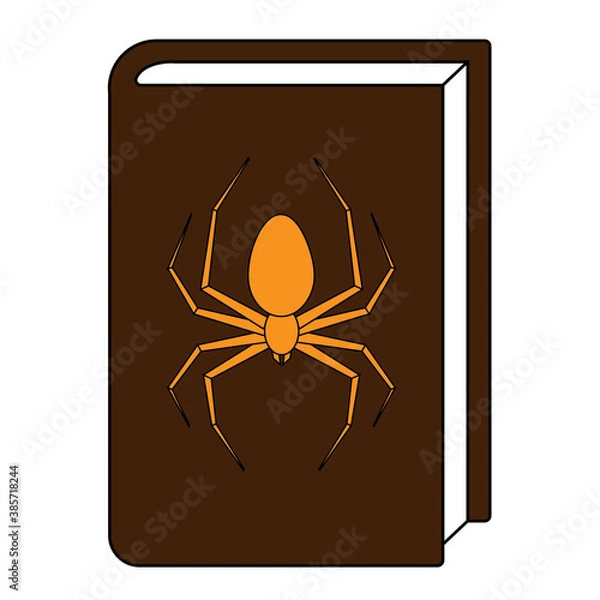 Obraz Simple illustration of book with pentagram Concept for Halloween day