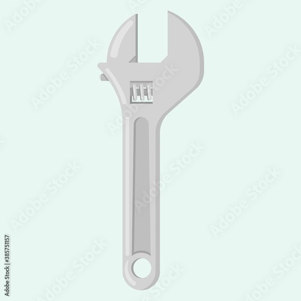 Obraz Adjustable wrench flat vector illustration.