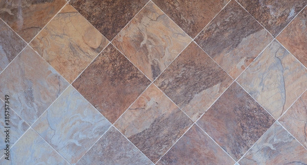 Obraz horizontal elegant  brown ceramic tile texture for pattern and background.